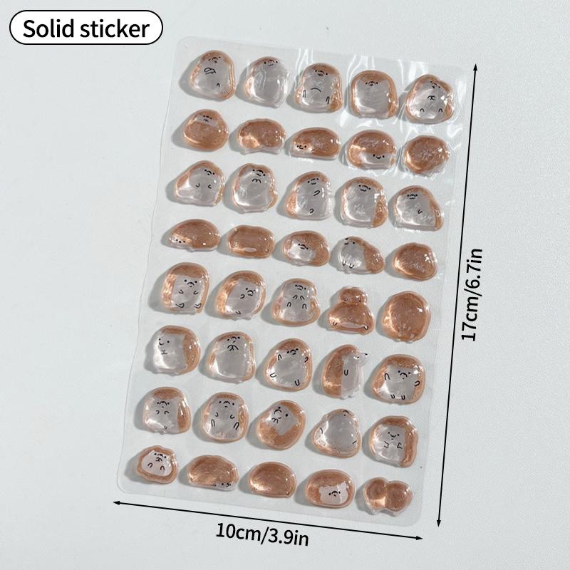 Kids 3D Cartoon Stickers Crystal Embossed Stickers  Journal Decorative Stickers For Phone & Laptop Decor Creative Exchange Gift