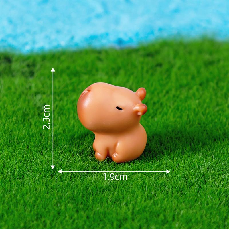 Miniature Cartoon Capybara Model Figurine Desk Garden Landscape Ornament Resin Craft Home Office Decor Car Desktop Knickknacks