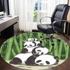 1 szt. Okrągły dywanik do biura Rodzina Pand, Mata wewnętrzna odpowiednia do biura, Pod krzesła biurowe, Sypialni, Salonu, Wystroju domu, Dekoracja pokoju