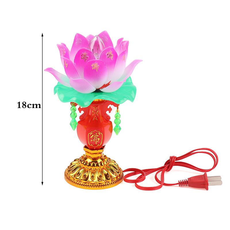 1Pc Led Lotus Buddhist Lamp Buddhism Faith Suppy Buddhism Prayer Lights For Home Meditation Worship Buddhism Temple