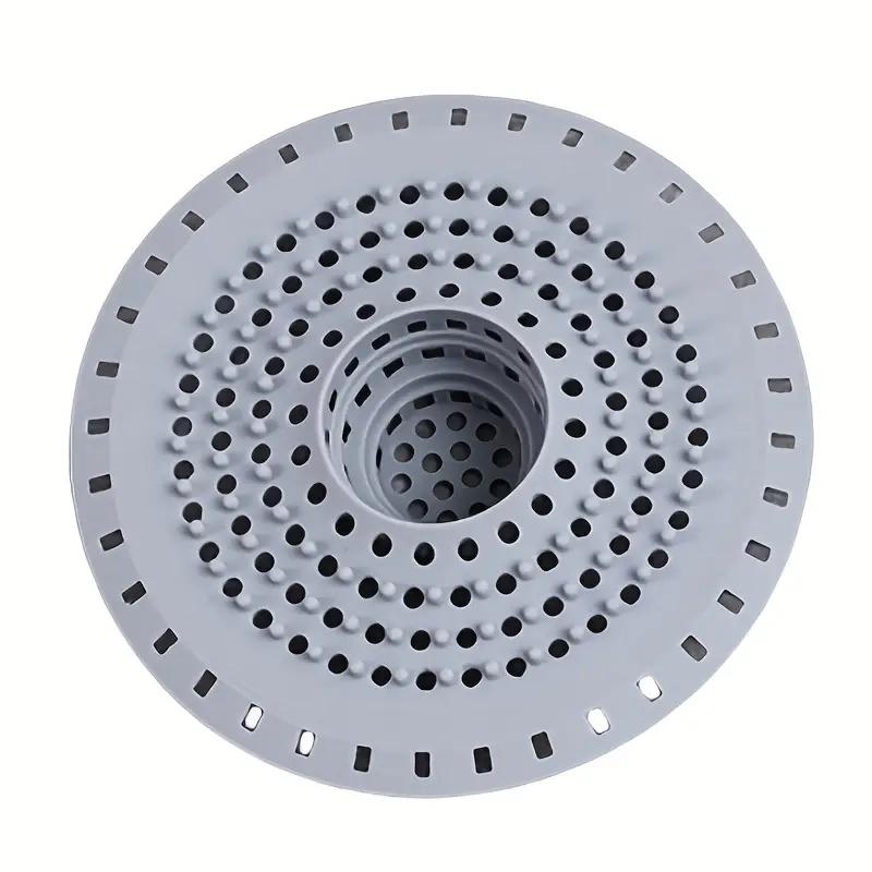 

Silicone Hair Catcher Drain Cover, Retractable Shower Sink Strainer, Anti-Clog for Bathroom Kitchen, White/Gray Other светло-серый