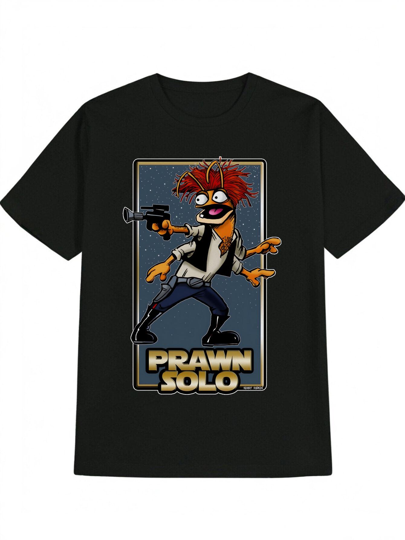 Casual Cartoon Character T-shirt - Red Explosive Head Print M