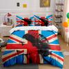 Union Jack Vintage Silhouette Bettwäsche Bettbezug-Set Bettbezug Kissenbezüge (1*Bettbezug 2*Kissenbezüge, ohne Bettdecke)
