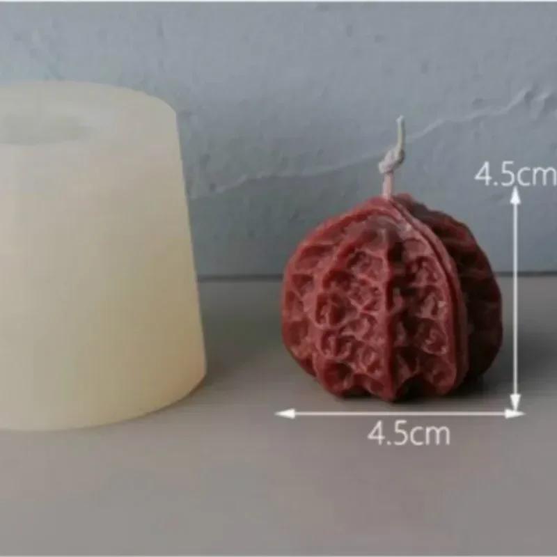 Valnøtt Håndlaget Kreativ Form Lysform Simulering Mat Silikon DIY Duftende Håndverksform Tilbehør Gaver Dekorasjon