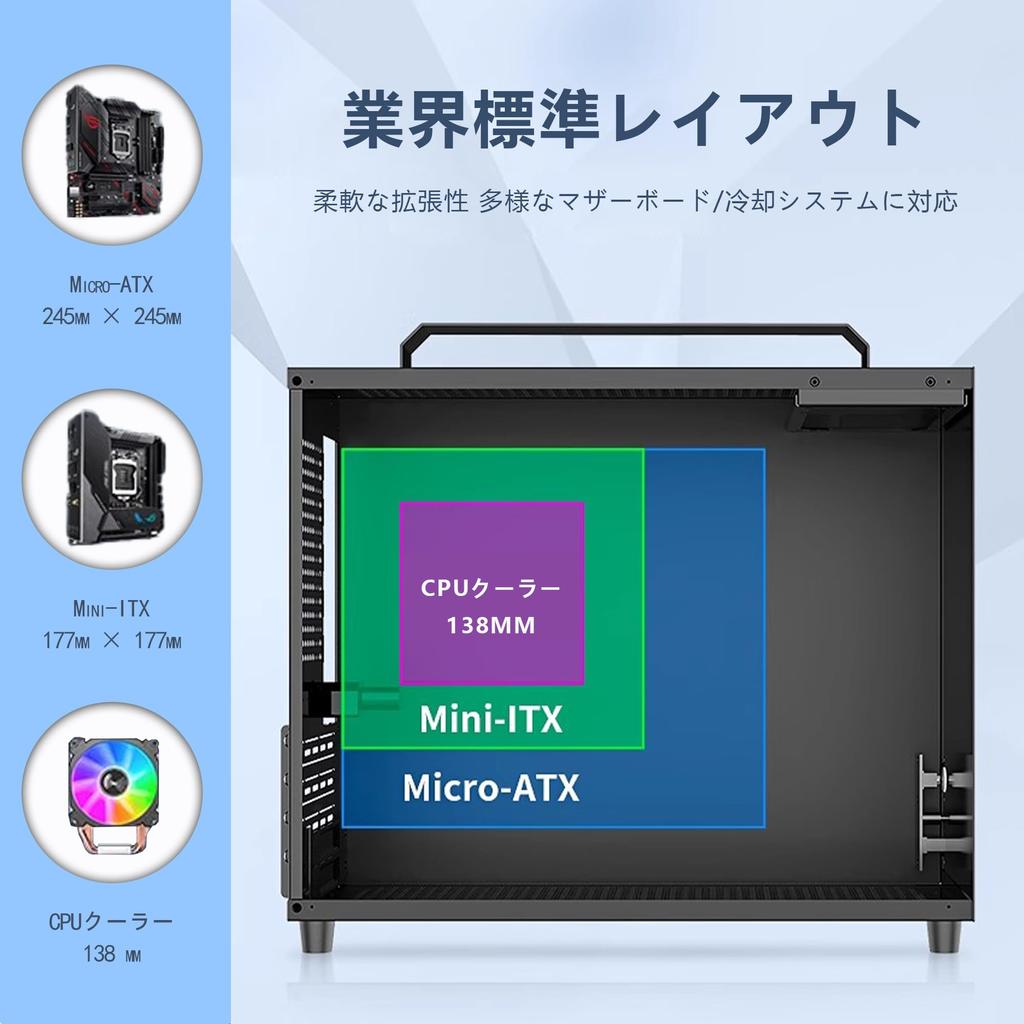 PC PC Klarglas Mini-Typ Gehäuse, Midi-Tower Gehäuse, Modell, Micro-ATX, schwarz,