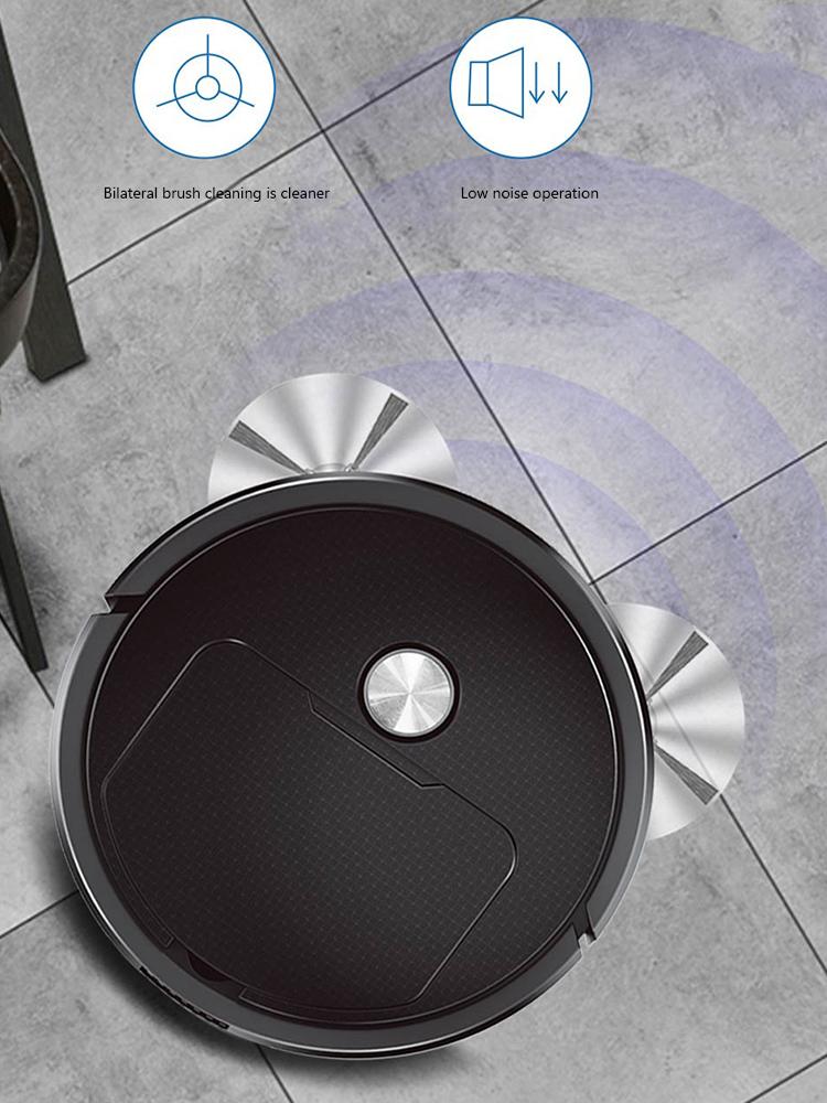 Intelligenter Saugroboter 1200mAh Mini-Reinigungsmaschine Geräuscharm Arbeitssparend Wiederaufladbar für Tierhaare Hartboden