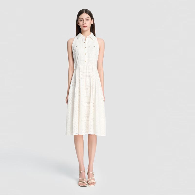 

ELLASSAY French Hollow-out Sleeveless Lapel Dress EWB372Y06400 M