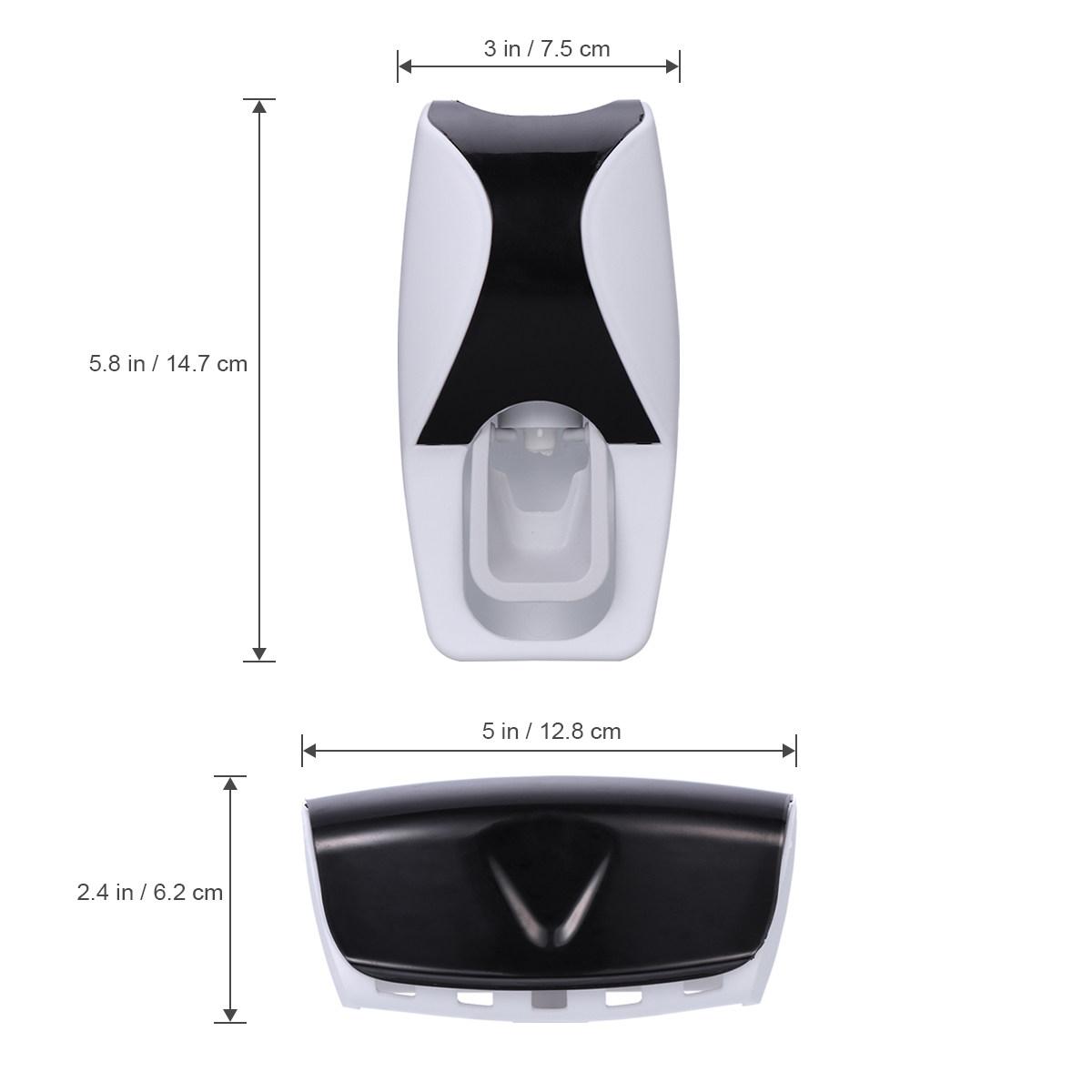 Black Toothpaste Dispenser Kit Automatic Squeezer Brush Holder Bathroom Use No Dispensing Toothpaste Dispenser