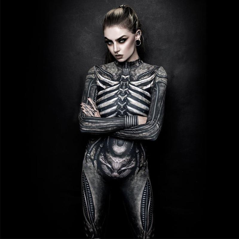 Halloween Costume Party Dress Up Gothic Male Female Skull Skeleton Horror Ghoul D Digital