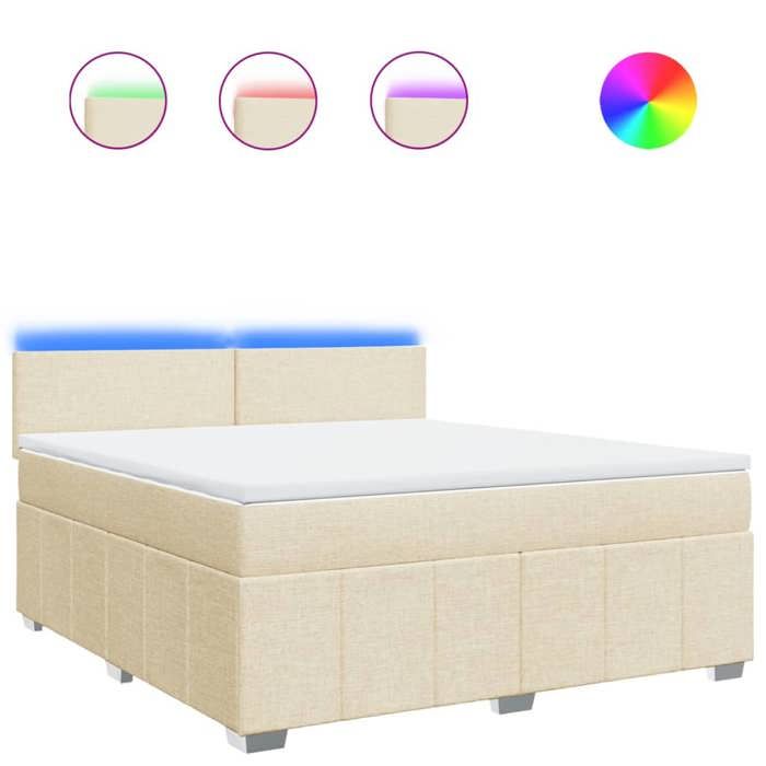 VidaXL Sommier à lattes de lit avec matelas Crème 180x200 cm Tissu 3289445