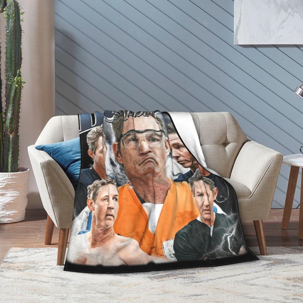 Vintage Dr. Jack Abbott The Pitt Tv Show Blankets Coral Fleece Plush All Season Throw Blanket for Sofa Office Bedspreads