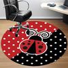1pc Ladybug PolkaDot Office Round Area Rug, Under Office Chairs Bedroom Living Room Home Decor, Room Deco
