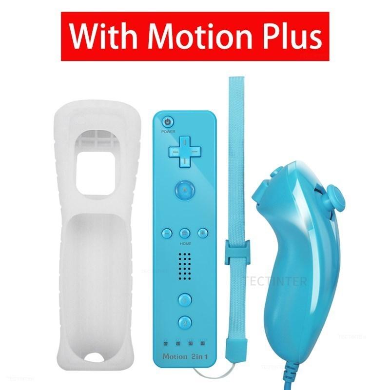2 in 1 Wireless Bluetooth Remote Controller For Wii Wii U Controle Optional Motion Plus Gamepad Nunchuck Set With Silicone Case