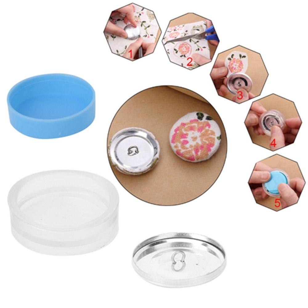 Handmade Round Base Cover Button Kit Solid Fabric Flat Back Buckle Making Tools Cloth Covered Buckle Base DIY Crafts