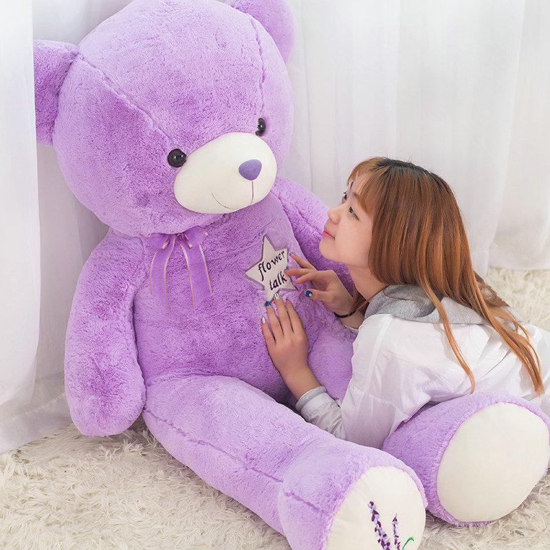 35-120cm Niedliche Lila Bären Plüschtiere Gefüllte Süße Tiere Puppen für Klassenkameraden Kinder Abschlussgeschenke