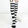 1Pair Fashion Girl Cute Winter Striped Coral Velvet Long Socks Warm Knee Length Socks Cute Bear Sheep Home Towel Stockings