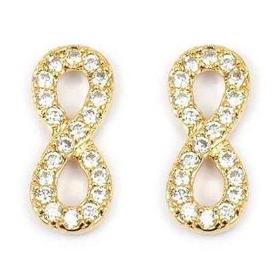 [L4304] - 'Infini' Gold Plated Earrings - 14x6 Mm