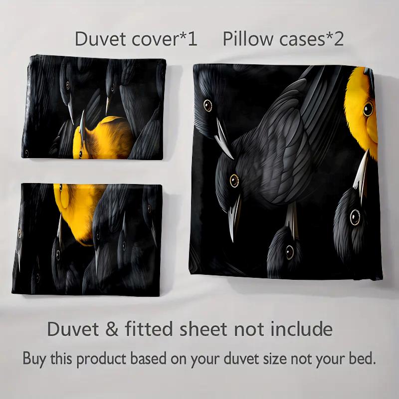 Yellow bird contrast. Bedding Duvet cover sets Duvet covers Pillowcases gifts (1 * Duvet Cover 2 * Pillowcases, without duvet insert)