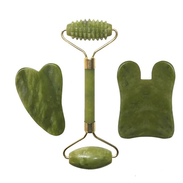Natural Xiuyu Roller Face Jade Massager Gua Sha Scraper Gouache Stone Facial Lifting Scraping Anti-Aging Massage Beauty Tools