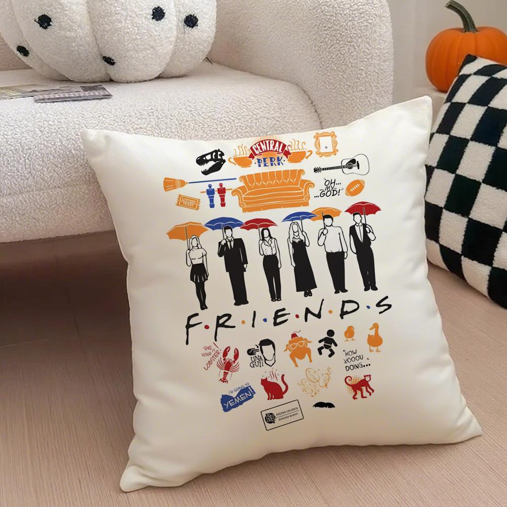 Nostalgic pop fashion FFriends TV Cushion Cover Throw Pillow Cover Hidden Button Durable Polyester Chair Cushion