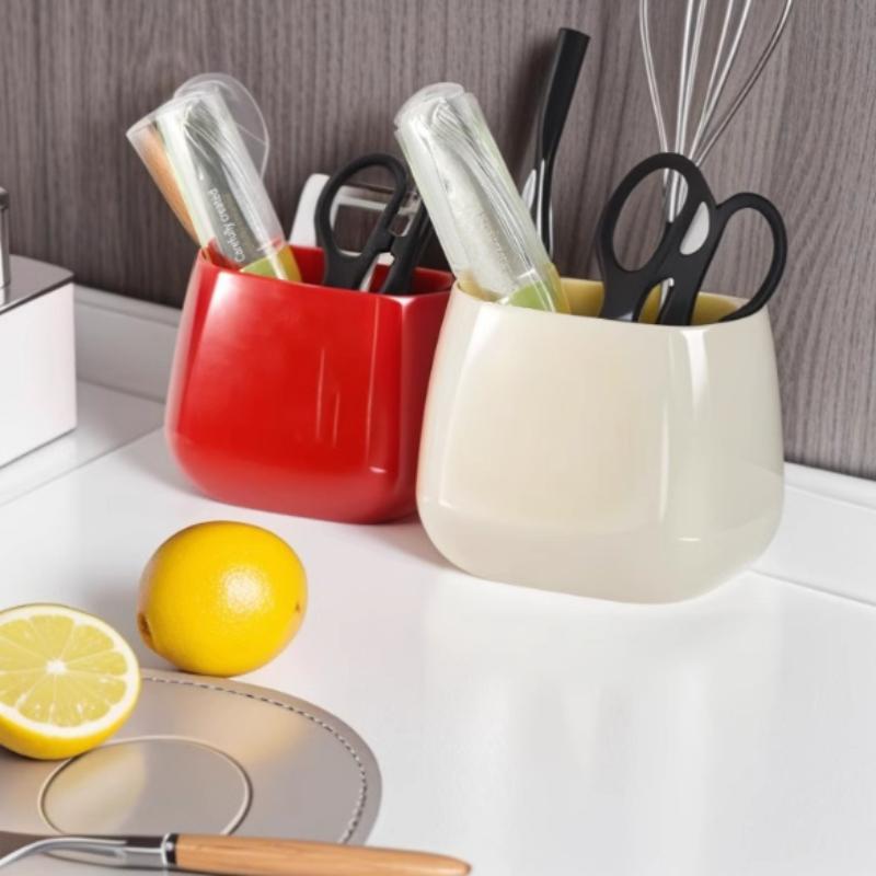 Кухонный контейнер для хранения Магнитный холодильный контейнер Настенный холодильник без отверстий Домашний декор Кухонные принадлежности Магнит белый