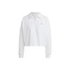 Letter Print Sports Casual Pullover Short Sweatshirt for Women, White