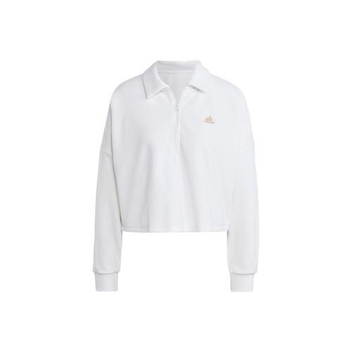 adidas Letter Print Sports Casual Pullover Short Sweatshirt for Women, White L белый