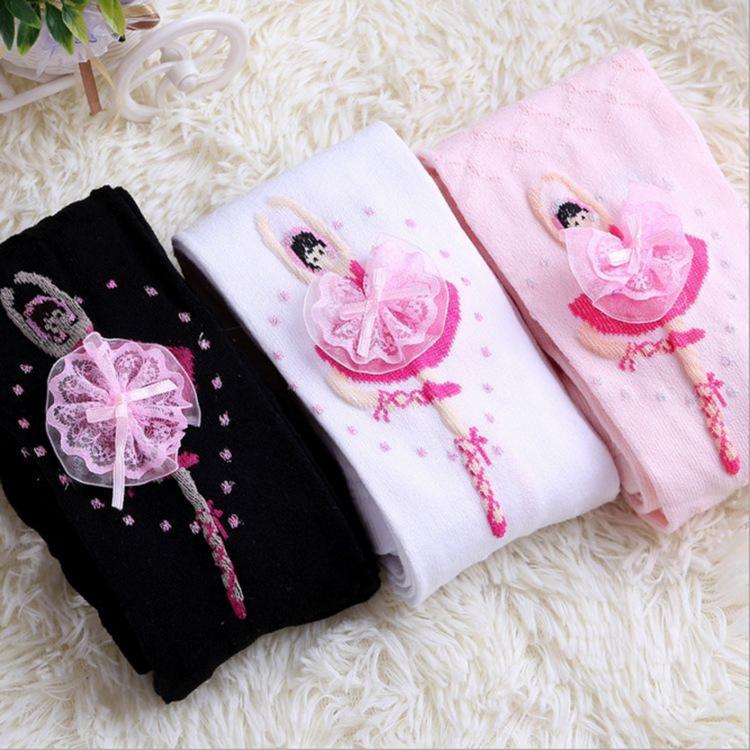Spring & Autumn Girls' Knitted Ballet Pantyhose - Mesh Cotton Princess Dance Leggings
