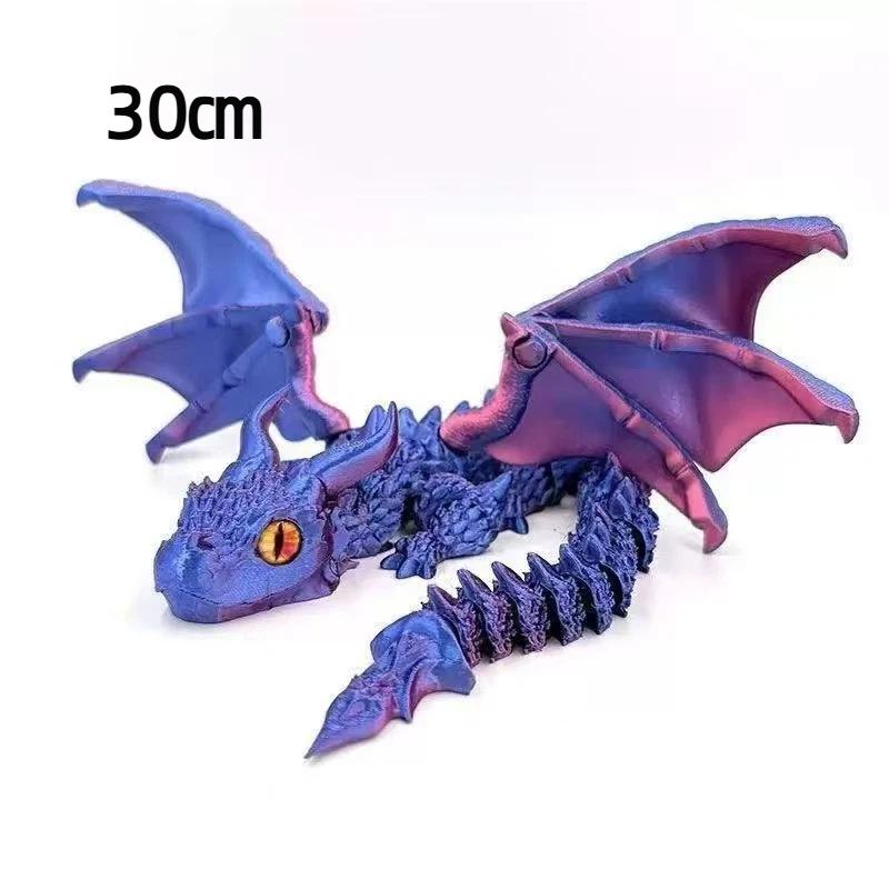 1Pcs Articulated Dragons Fidget Dragons Desktop Ornaments 3D Printed Wyvern Dragon With Wings Simulation Model Gift