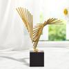 Geometric Figurines Home Decoration Novelty Feng Shui Golden Statue Ornaments for Desk Bookshelf