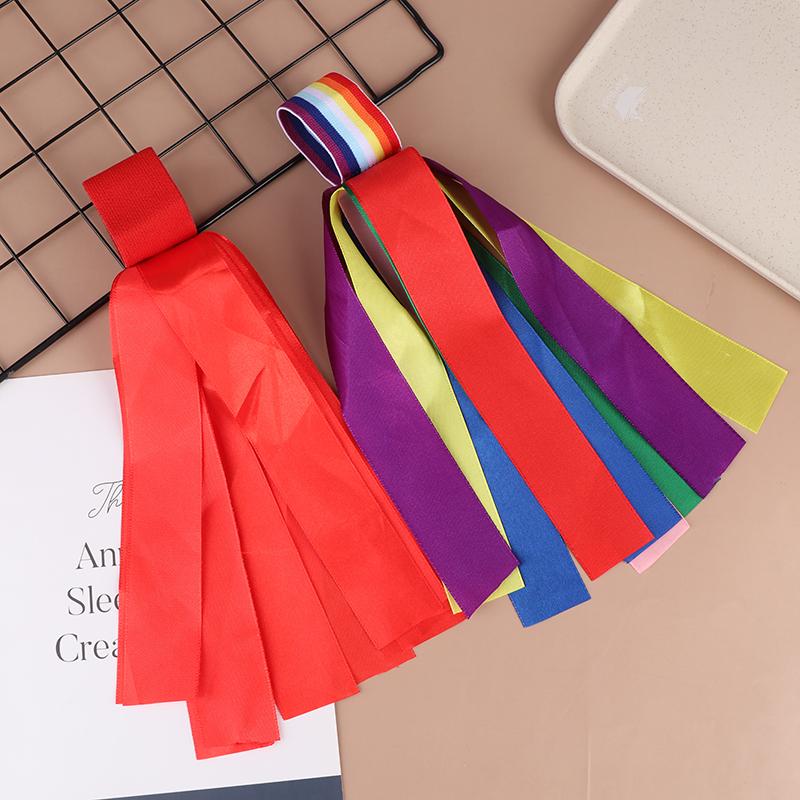 Children'S Wrist Elastic Ribbon Performance Rainbow Wrist Strap Stage Performance Wrist Bell