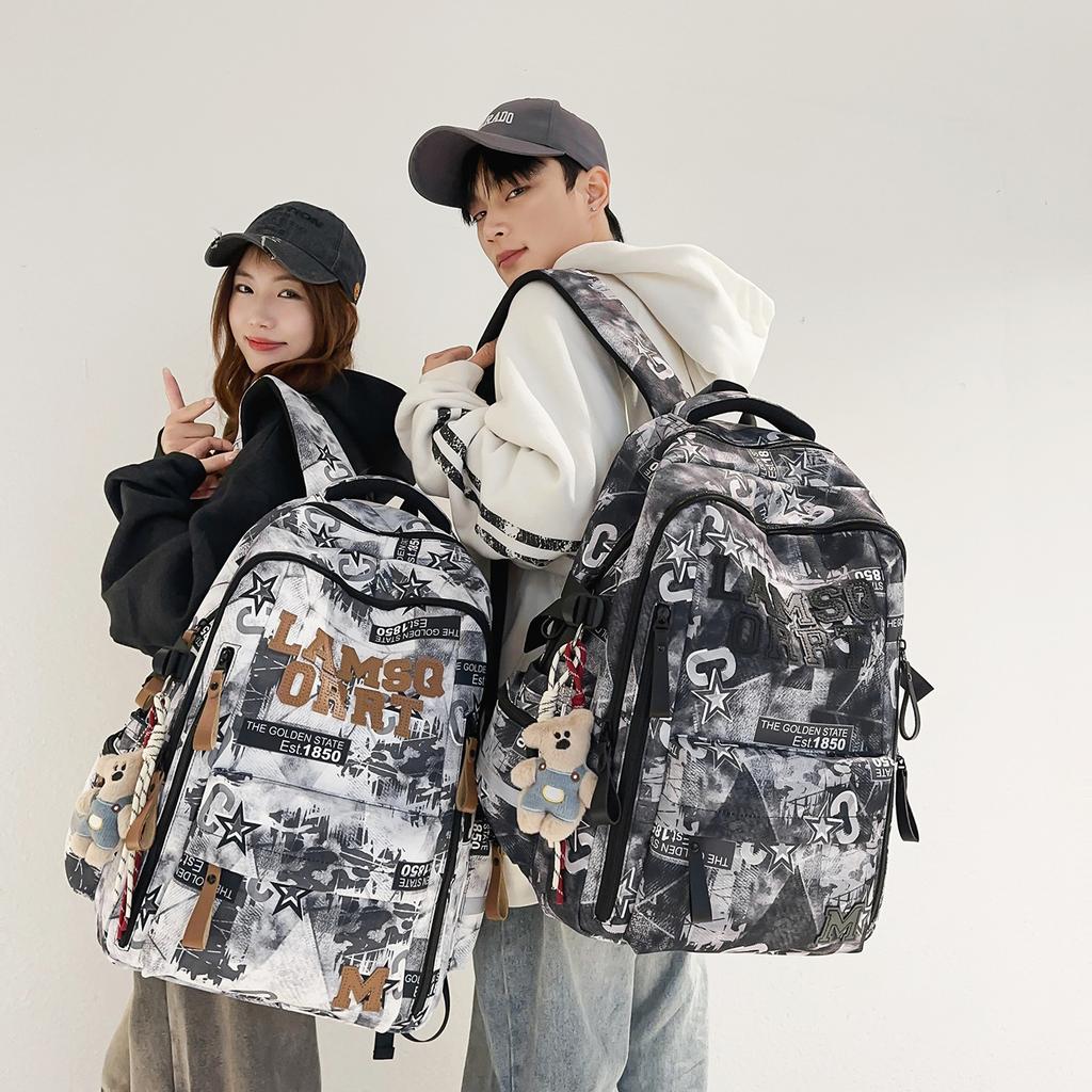 Schoolbag New Printed Backpack Women's Trend Fashion Large Capacity Backpack Junior High School Student Versatile School Bag