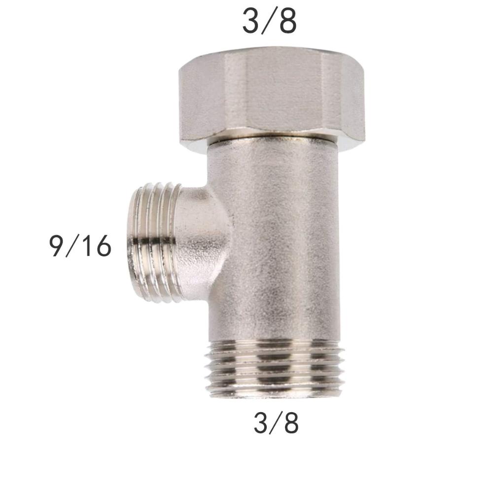 3/8' 1/2' 9/16' 15/16' Tee Joint 3 Way T Valve Connector Durable Toilet Seat Bidet Attachment