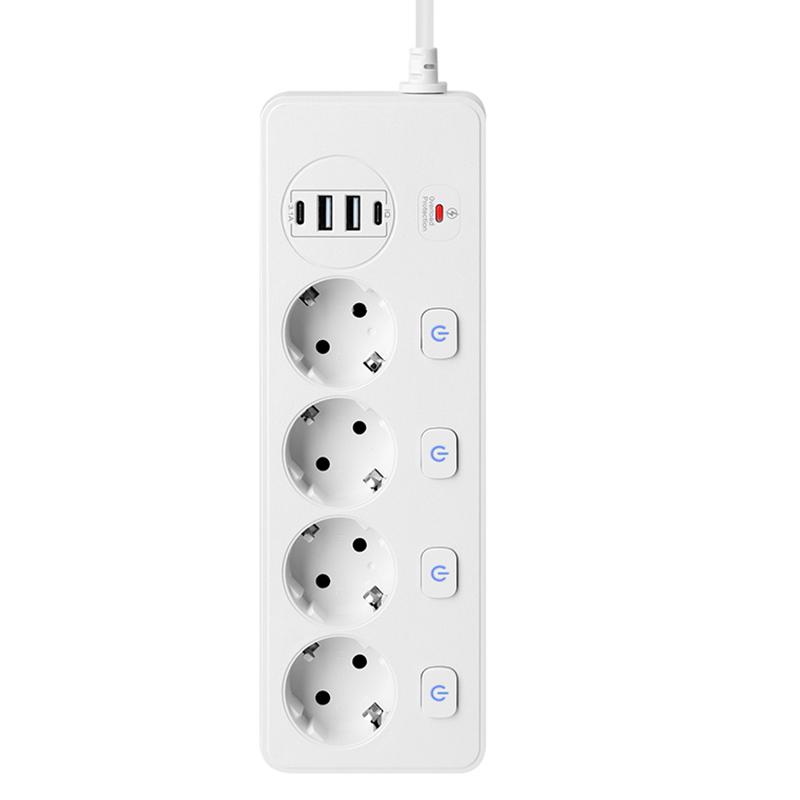 Listwa zasilająca UE gniazdo sieciowe AC Multiprise Smart Home rozszerzenie Adapter elektryczny USB obsługuje PD20W i QC3.0