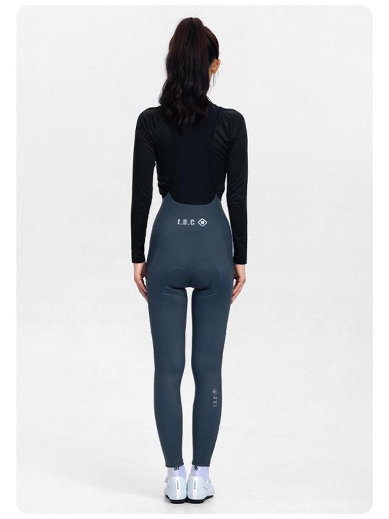 INBIKE Women's Fleece Cycling Bib Pants with High Waist, Pockets, and Belt for Autumn/Winter Road Biking