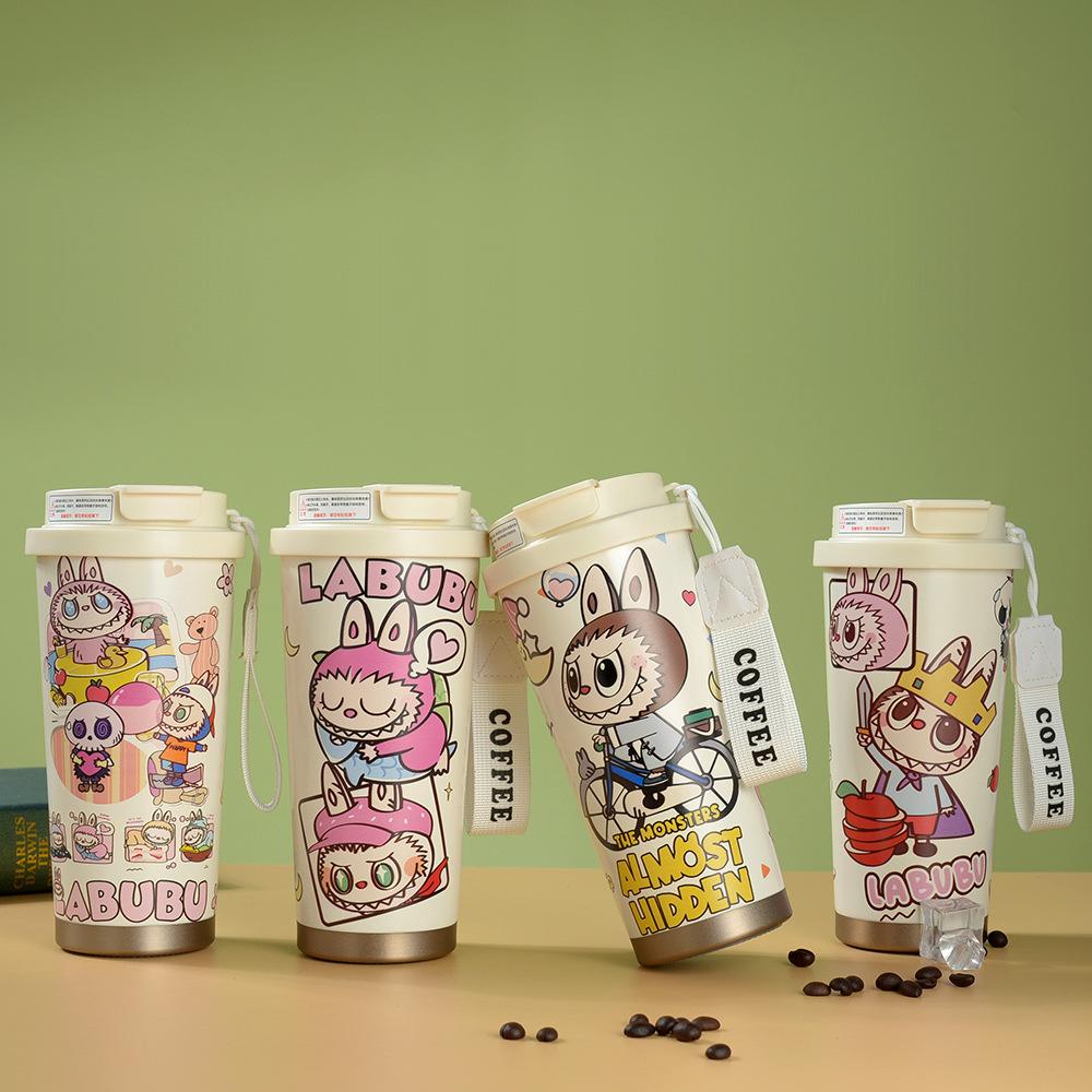 Lily of the Valley Cup Cartoon High Value Thermos Cup Cute 3D Printing Pattern Gift Double Drink Straw Cup