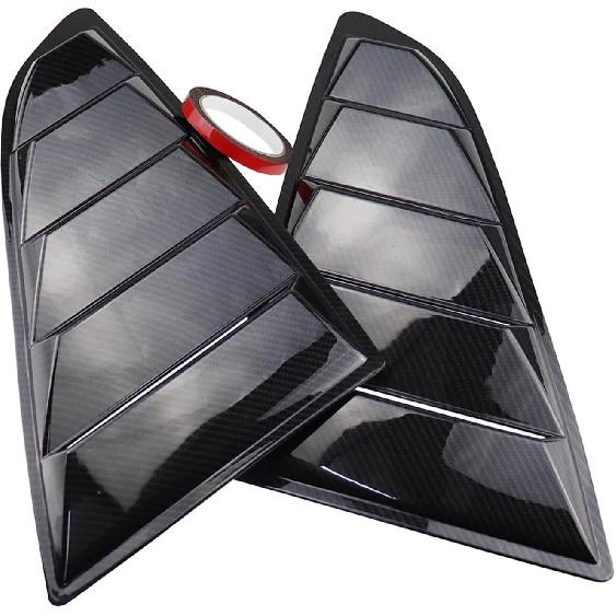 Rear Quarter Window Louvers Scoops Spoiler Car Tunning Panel Side Air Vent Cover Compatible For Ford Mustang 2015 2016 2017 2018 2019-2023(Shiny