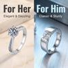 D VVS1 Moissanite 925 Silver Couple Ring for Women Man Wedding Jewelry Engagement Imitation Diamond Fashion Gifts Party