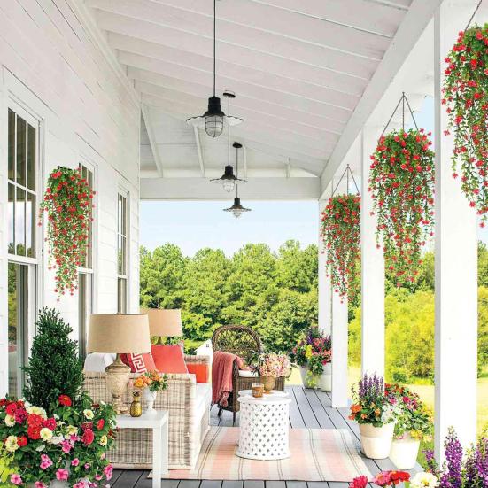 1/2Pcs Hanging Artificial Flower Vine UV Resistant Faux Drooping Floral Plants Plastic Ivy Home Wedding Indoor Outdoor Garden Yard