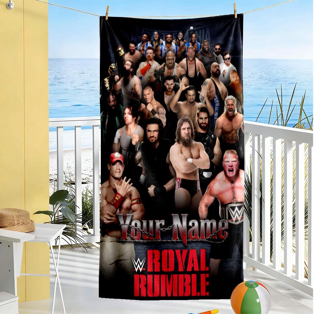 Royal Rumbl Customized Name Beach Towel Super Soft Microfiber Quickdry Fabric Portable for SwimmingBeachCamping Travel Beach AccessoriesGym