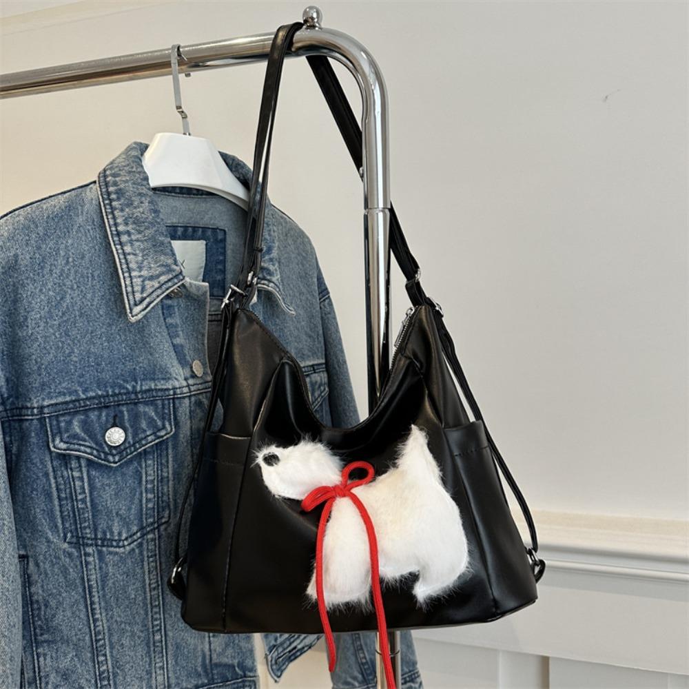 

Большая вместительная сумка Bow Puppy Crossbody Bag Новый дизайн Сумка-тоут через плечо для девочек чёрный