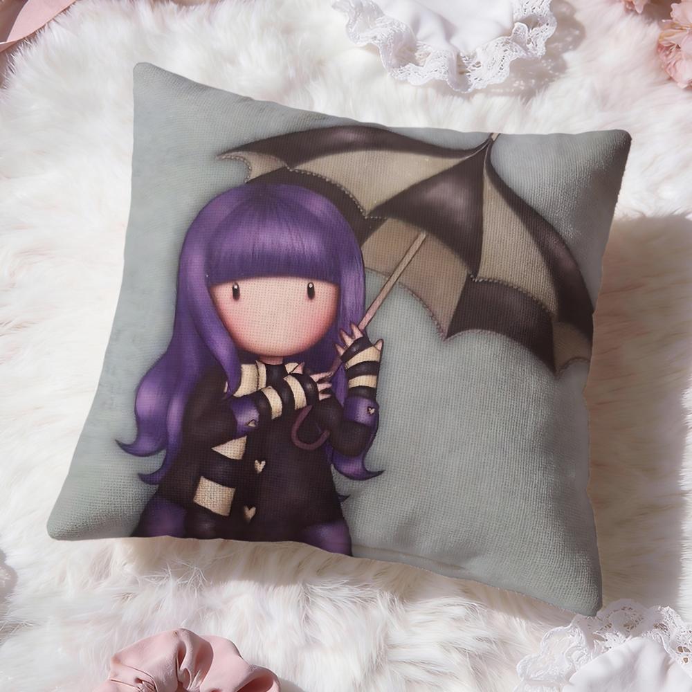 Cartoon S-Santoro Gorjuss Cushion Cover Premium Comfort Reversible Pillow Cove -Two in One Design for Any Room & Car Interior