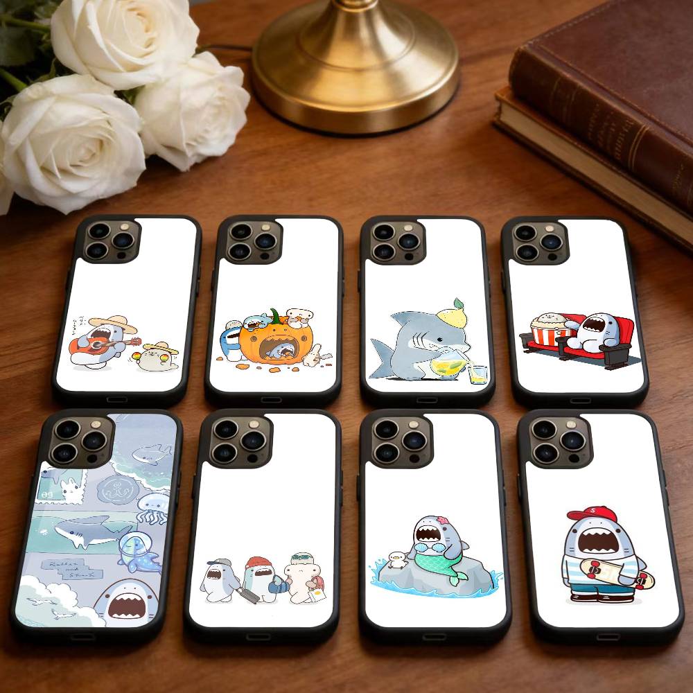 D-Cute Shark Phone Case For iPhone 17,16,15,14,13,Pro,Max,Plus,Magnetic For Magsafe Wireless Charging