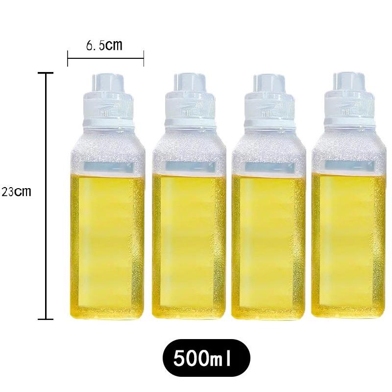 4Pcs Oil Dispenser Full Is 300/500Ml Bottle Kitchen Plastic Condiment Squeeze Bottles Bbq Sauce Kitchen Olive Oil Squirt Bottle