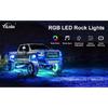 RGB LED Rock Lights 4/6/8/10/12/14 pods APP Control Music Neon Car Underglow Chassis Light for Offroad Truck SUV Rock Lights