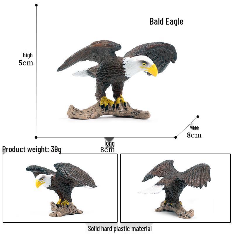 Children's Animal Simulation Toy Set: Eagle, Falcon, Secretary Bird, Owl Figurines