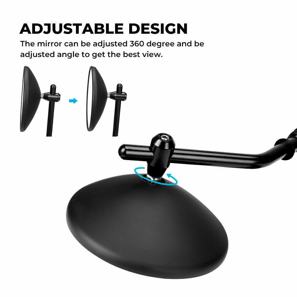 Black Chrome 8MM 10MM Rearview Side Mirrors Round Motorcycle Side Mirrors for Harley Sportster 883 1200 Road King