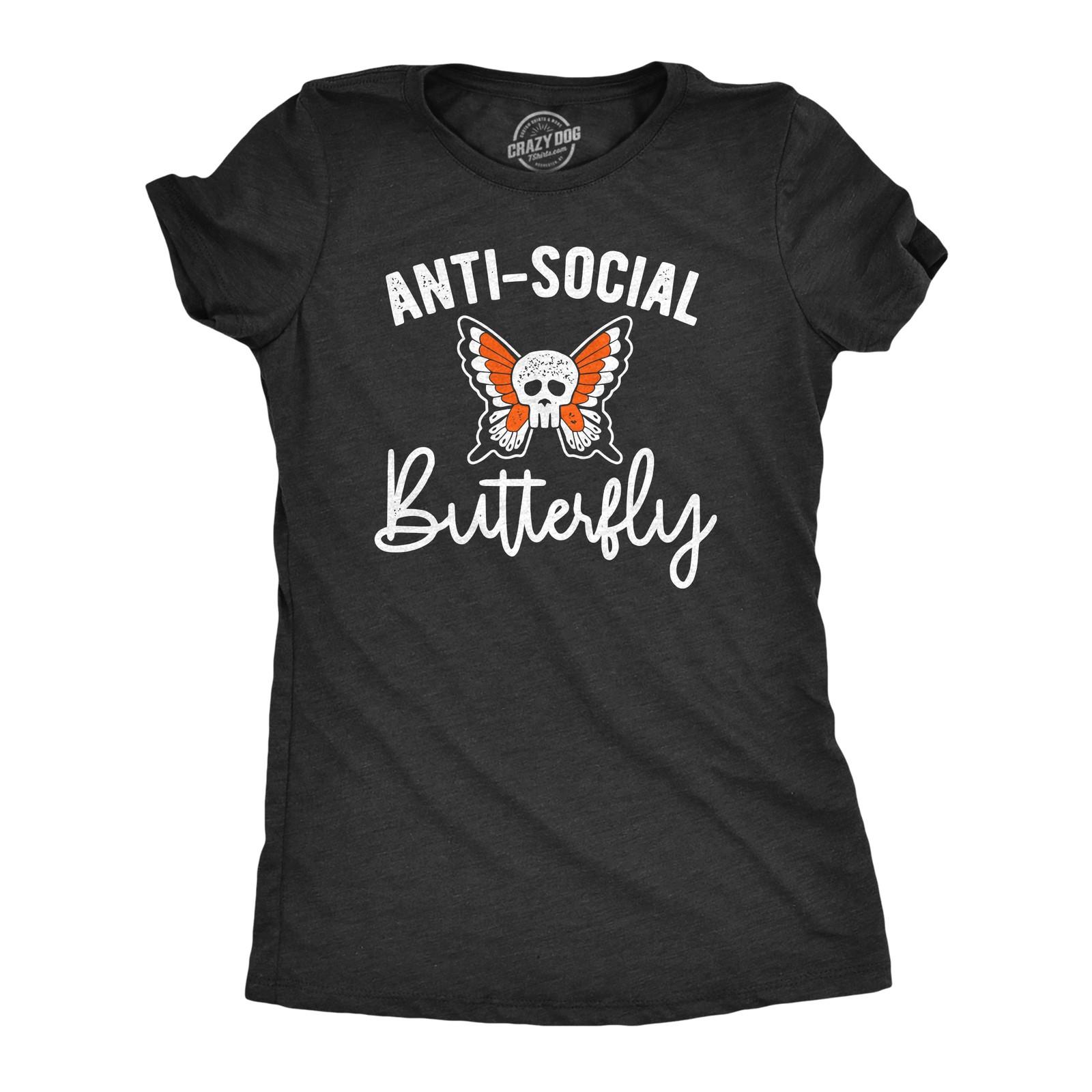 

Anti-Social Butterfly Tshirt Funny Introvert Skull XXXXL