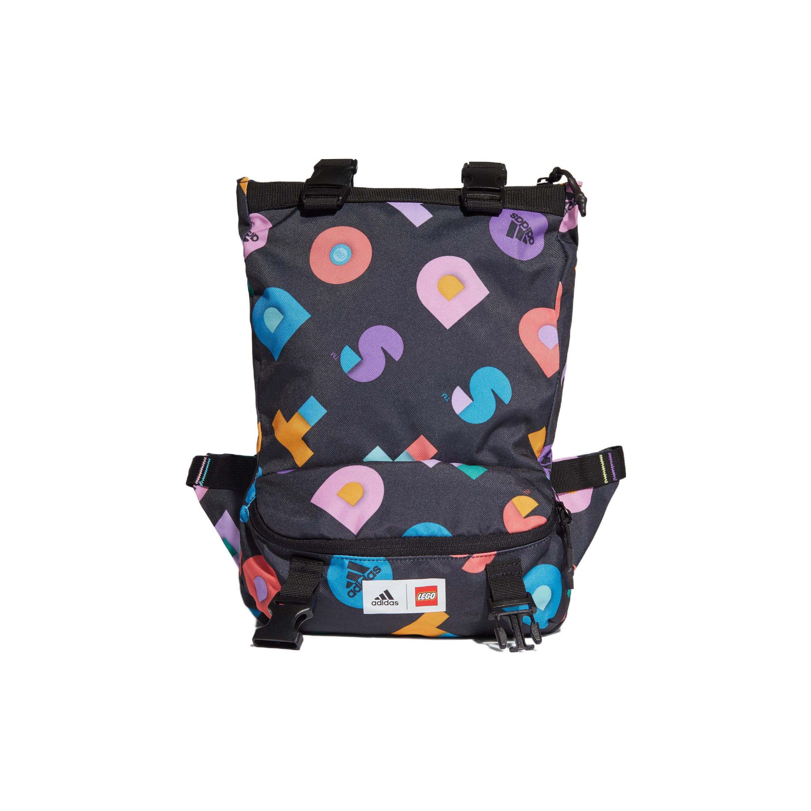 Adidas X LEGO Collaboration Sports Casual Letter Logo Print Polyester Waist Bag Backpack Men Backpack Multicolor GN5506 Multicolor