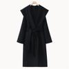 High-End Extra Long Double-Faced Wool Coat: Hooded, Tie-Waist, Light Luxury Casual Silhouette with Cashmere
